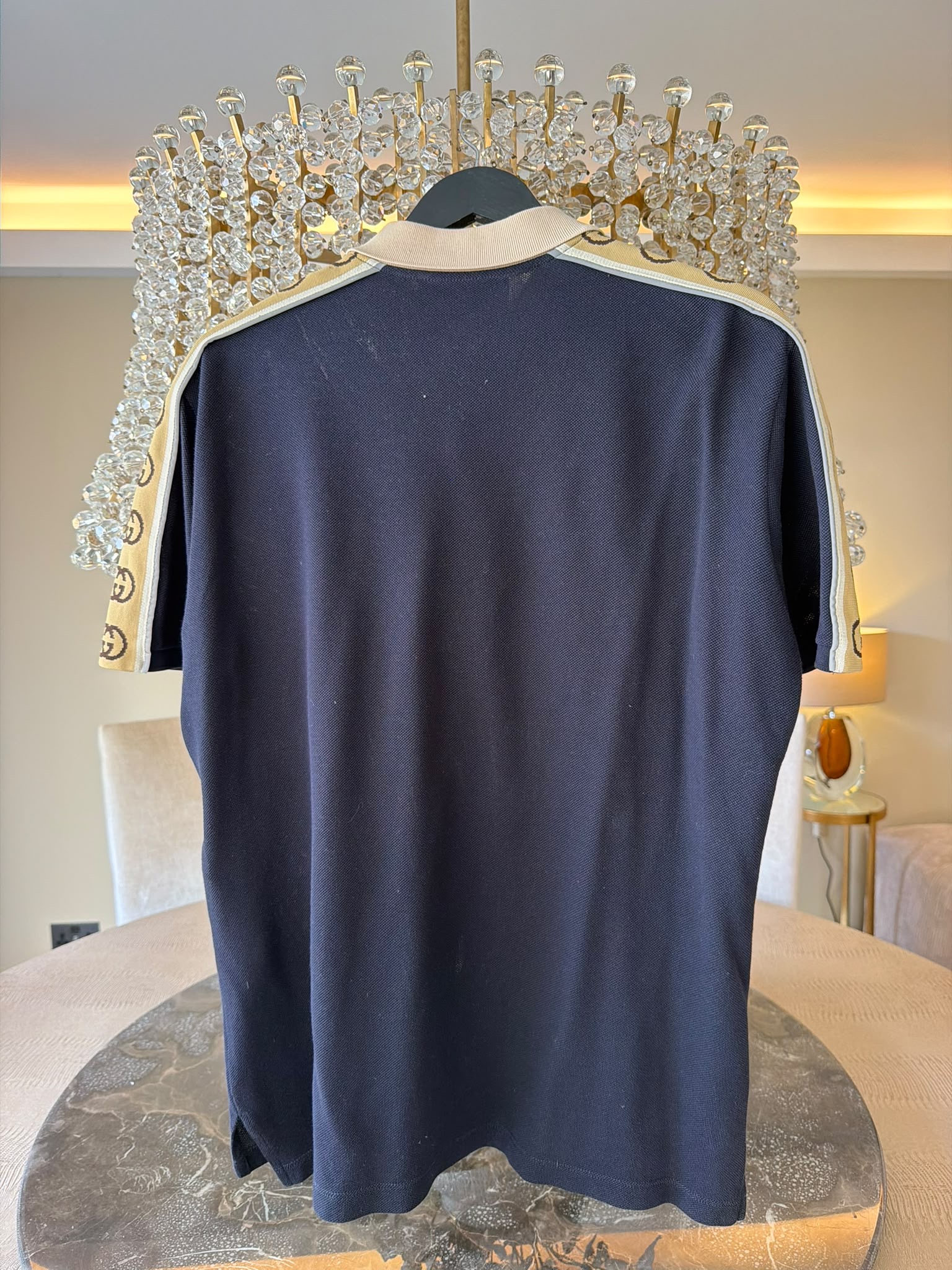 Gucci navy polo shirt rear view