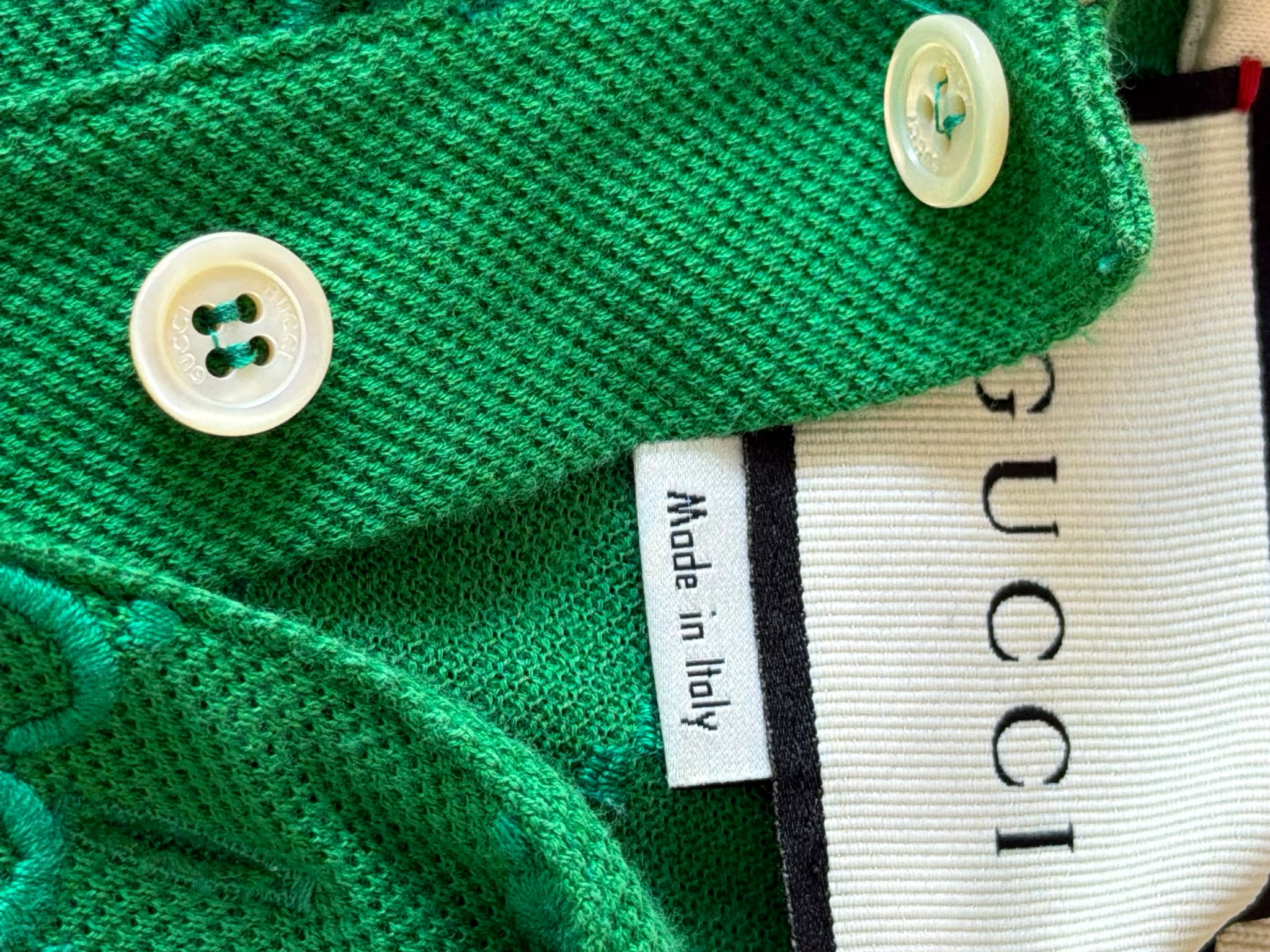 Gucci Gucci GG Jacquard Polo Shirt – Emerald Green – Size L — photograph 9