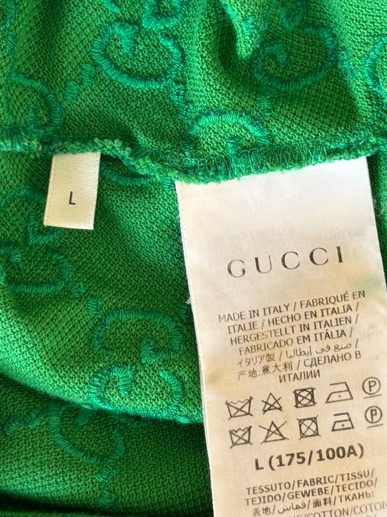 Gucci Gucci GG Jacquard Polo Shirt – Emerald Green – Size L — photograph 10