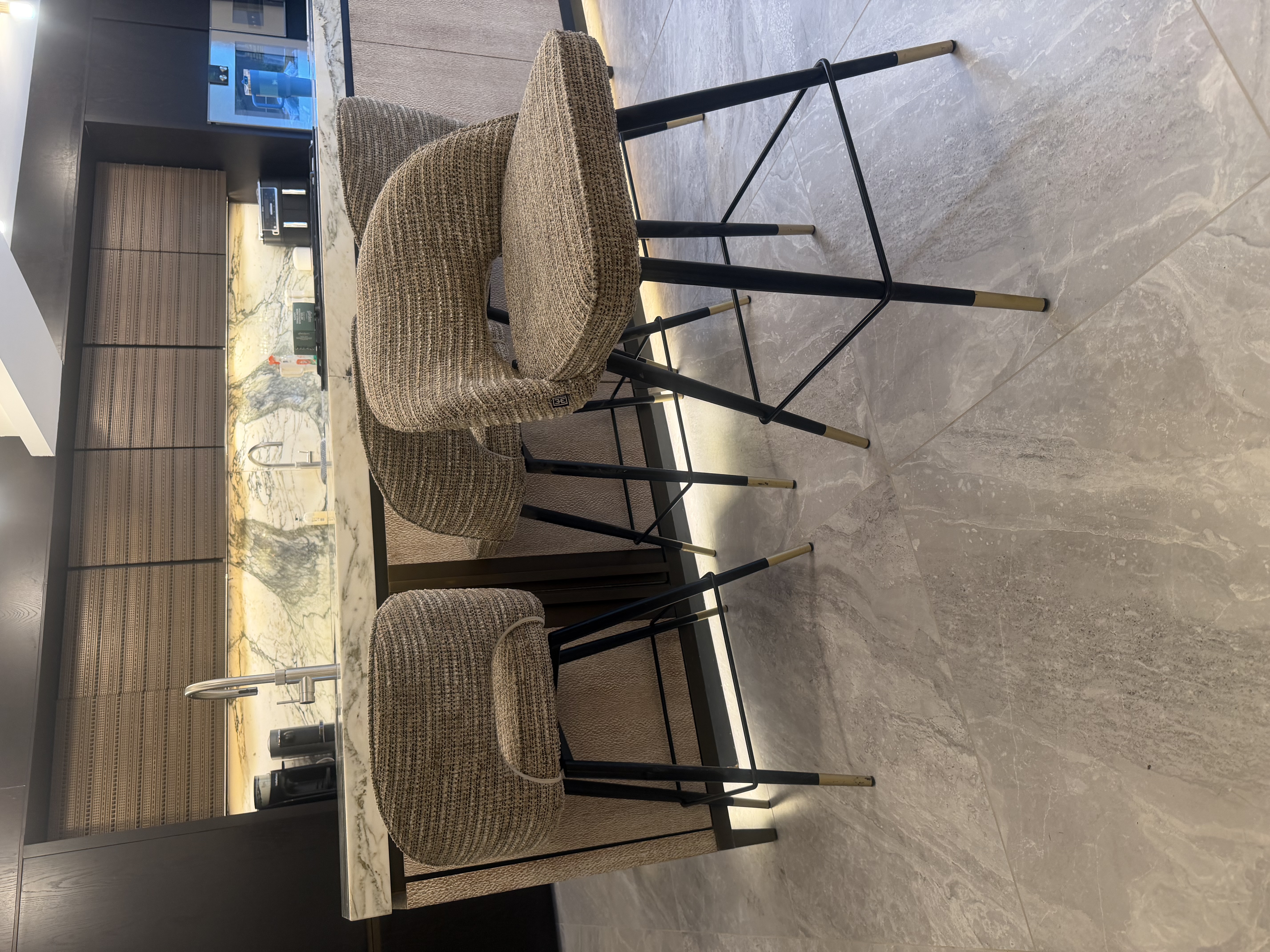 Eichholtz Cliff swivel counter stool in Mademoiselle Beige