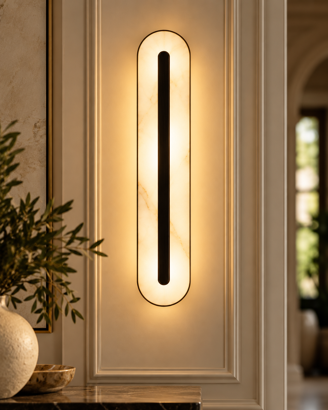 Visual Comfort & Co. Kelly Wearstler for Visual Comfort Wyllis 24" Sconce – Bronze & Alabaster