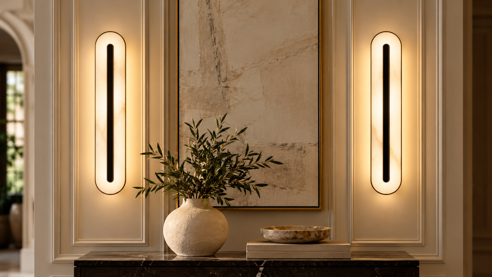 Visual Comfort & Co. Kelly Wearstler for Visual Comfort Wyllis 24" Sconce – Bronze & Alabaster — photograph 2