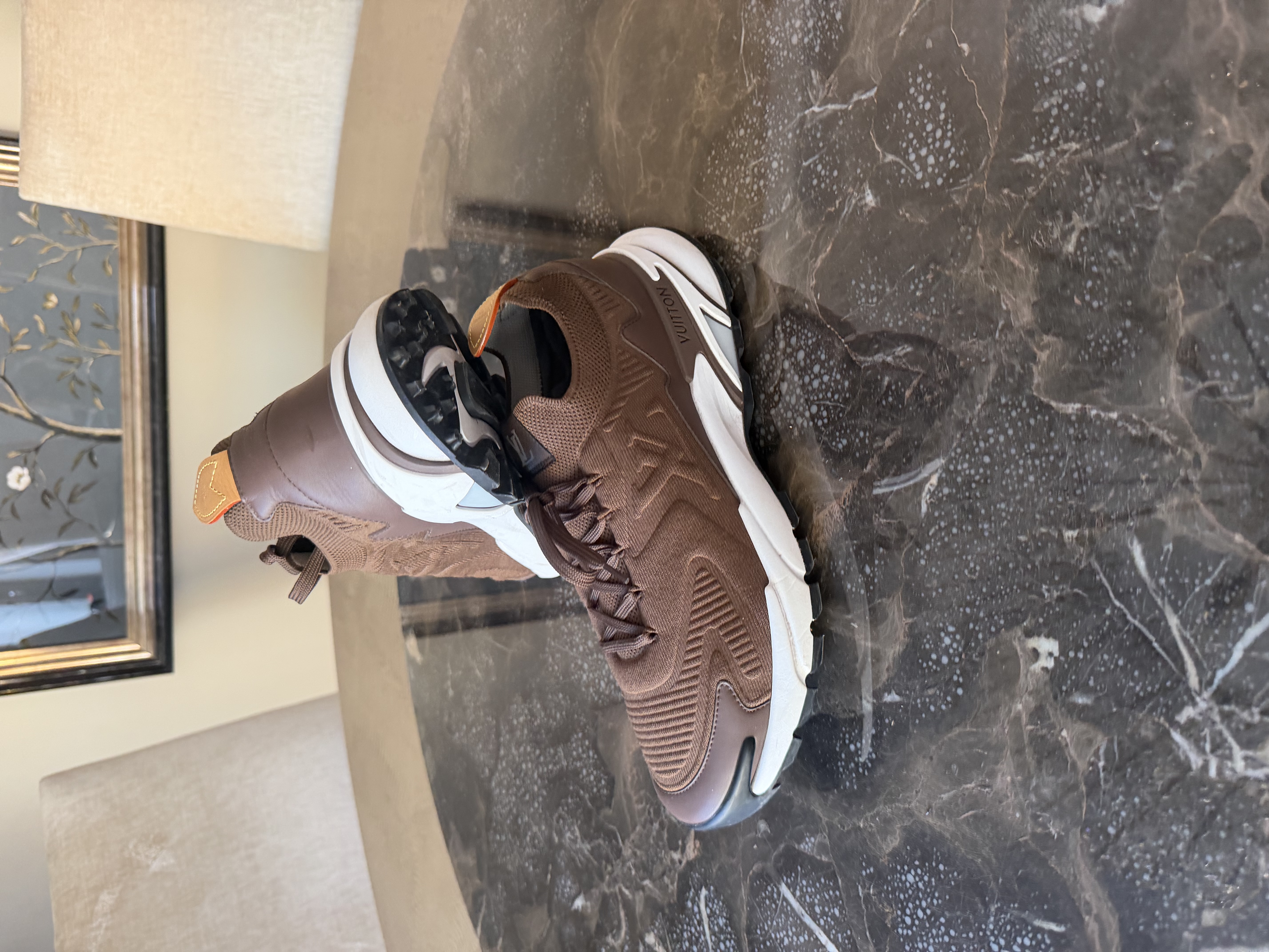 Louis Vuitton Louis Vuitton Brown Knit Trainers with Original Box — photograph 4
