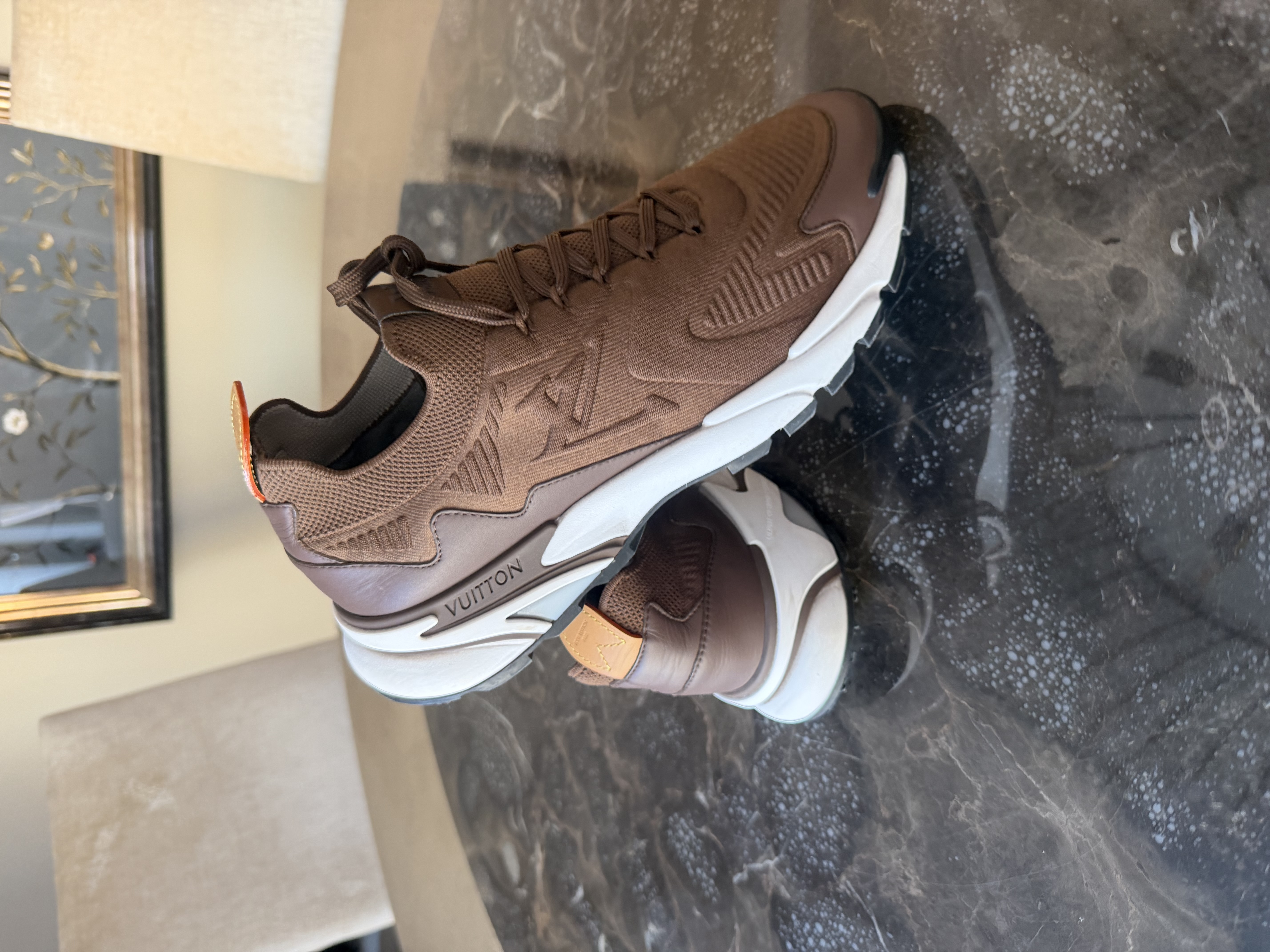 Louis Vuitton Louis Vuitton Brown Knit Trainers with Original Box — photograph 7