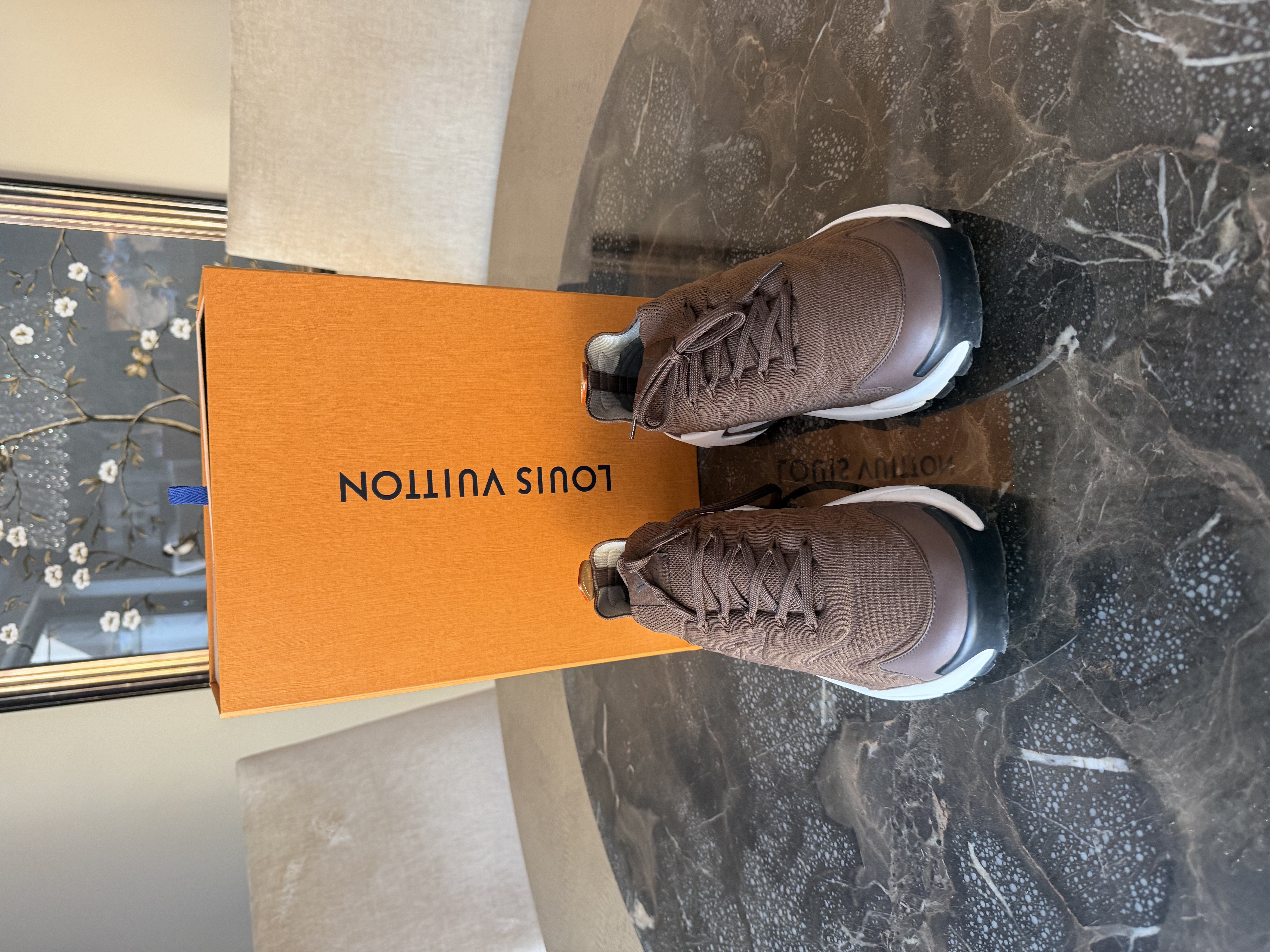 Louis Vuitton Louis Vuitton Brown Knit Trainers with Original Box — photograph 8
