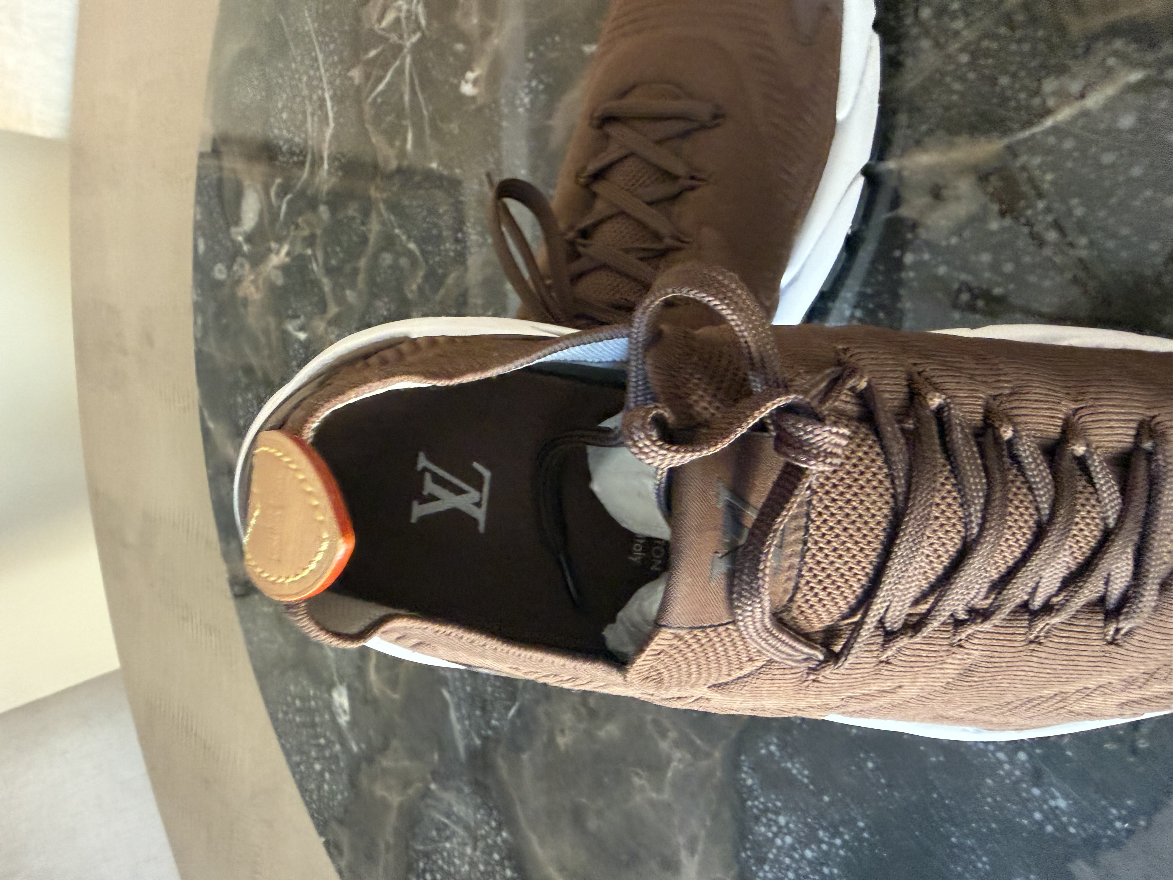 Louis Vuitton Louis Vuitton Brown Knit Trainers with Original Box — photograph 9