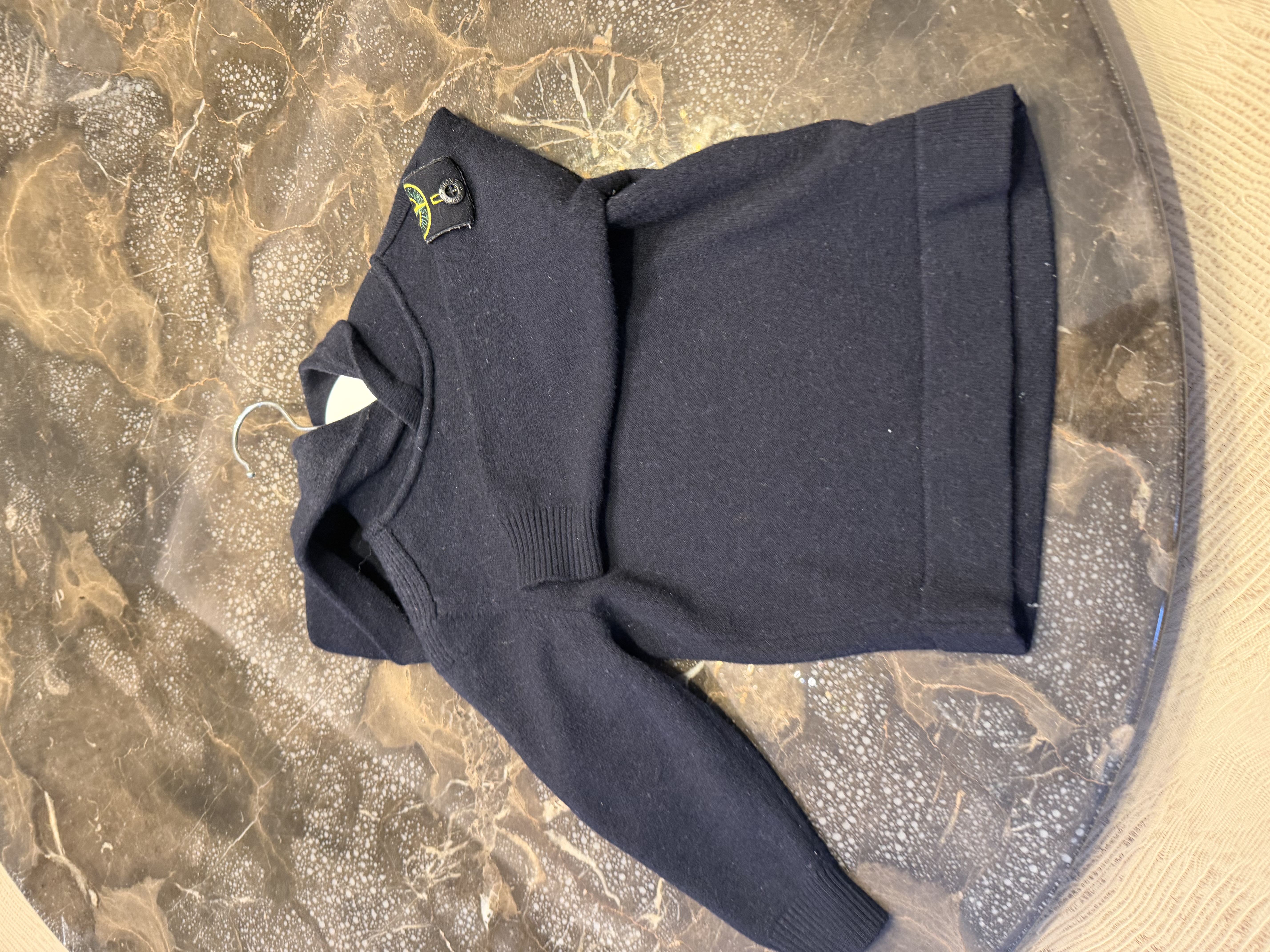 Stone Island Stone Island Hooded Knit Jumper – Navy Blue