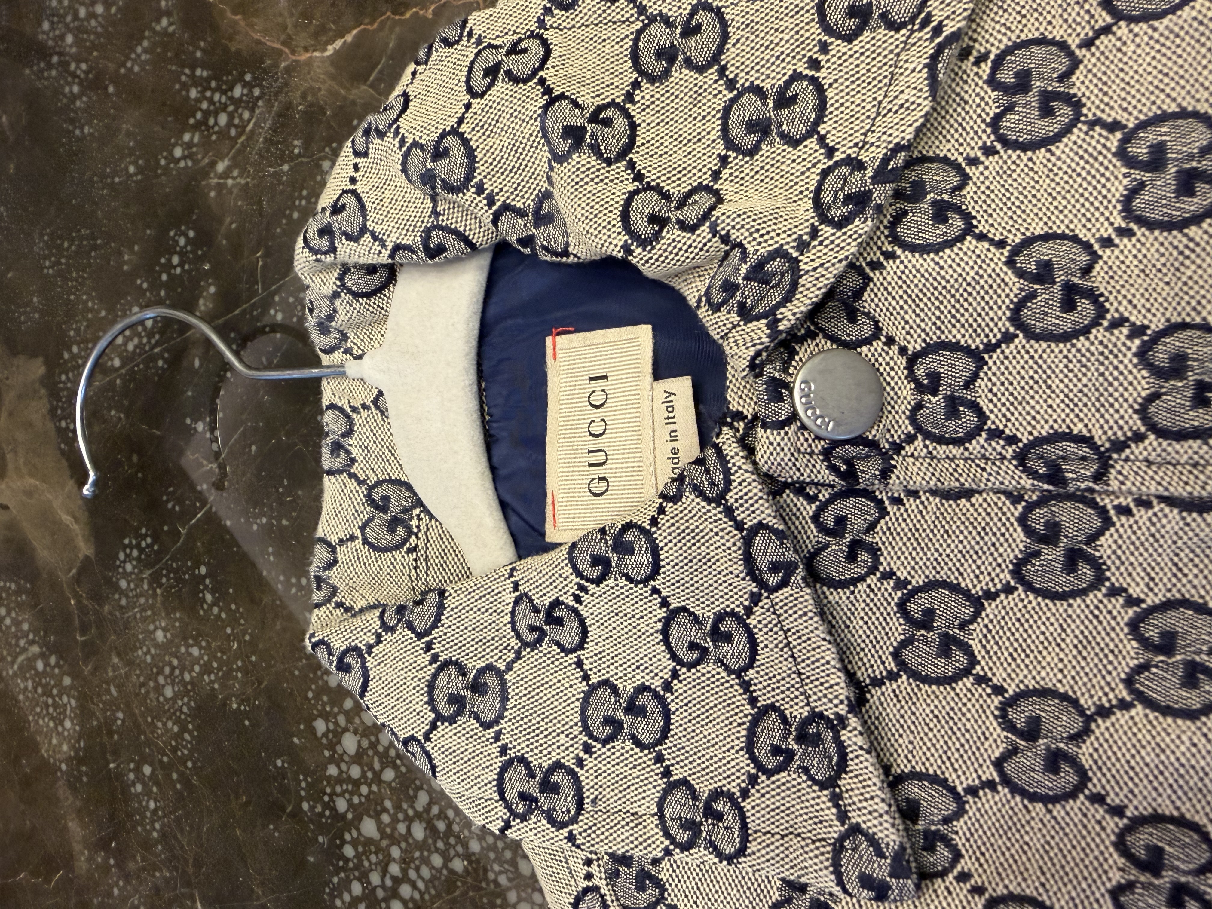 Gucci Gucci Kids GG Monogram Jacquard Jacket – Navy & Beige Age 5 — photograph 2