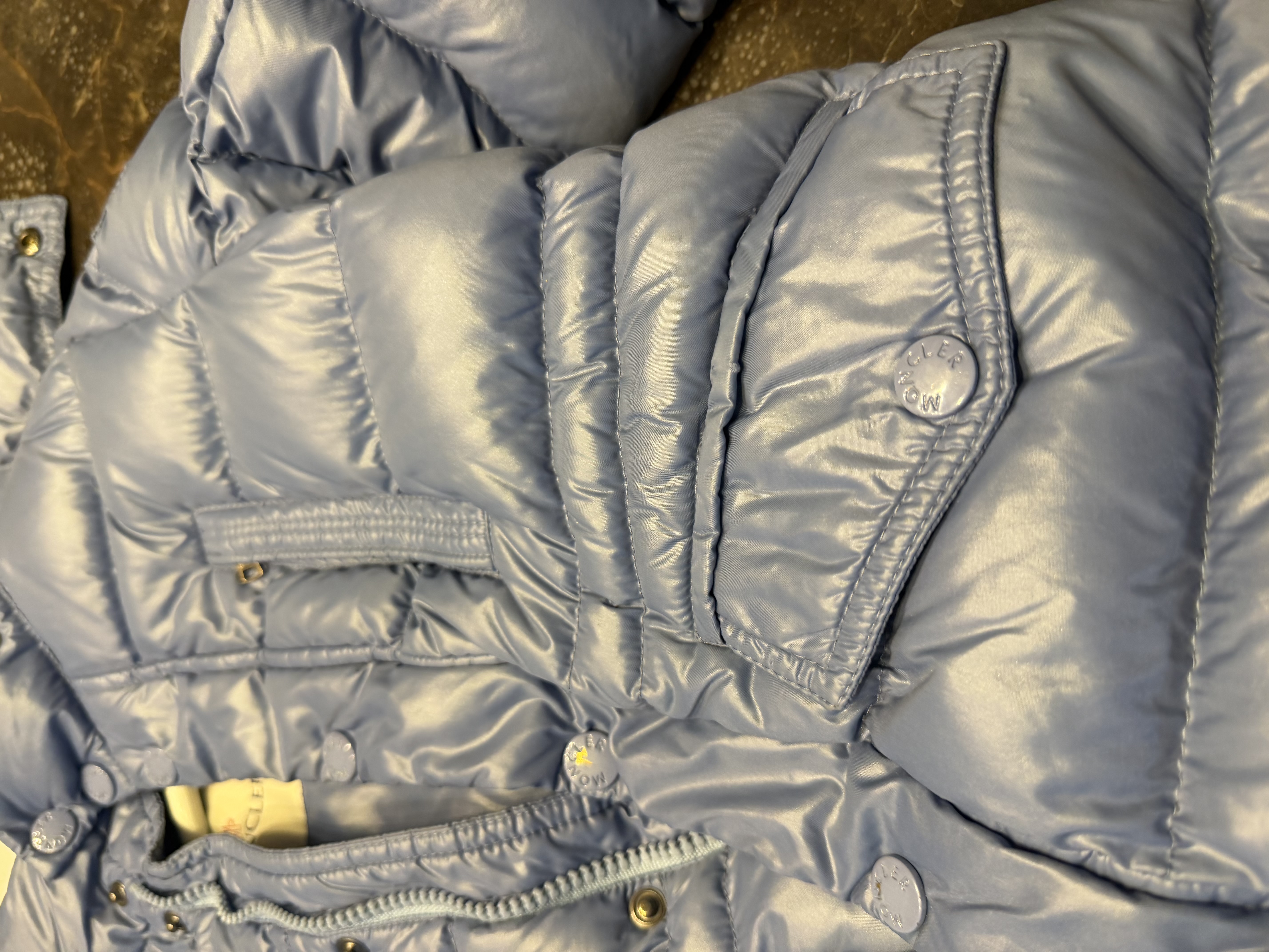 Moncler Moncler Enfant Blue Fur-Trimmed Puffer Coat – Age 4 — photograph 7