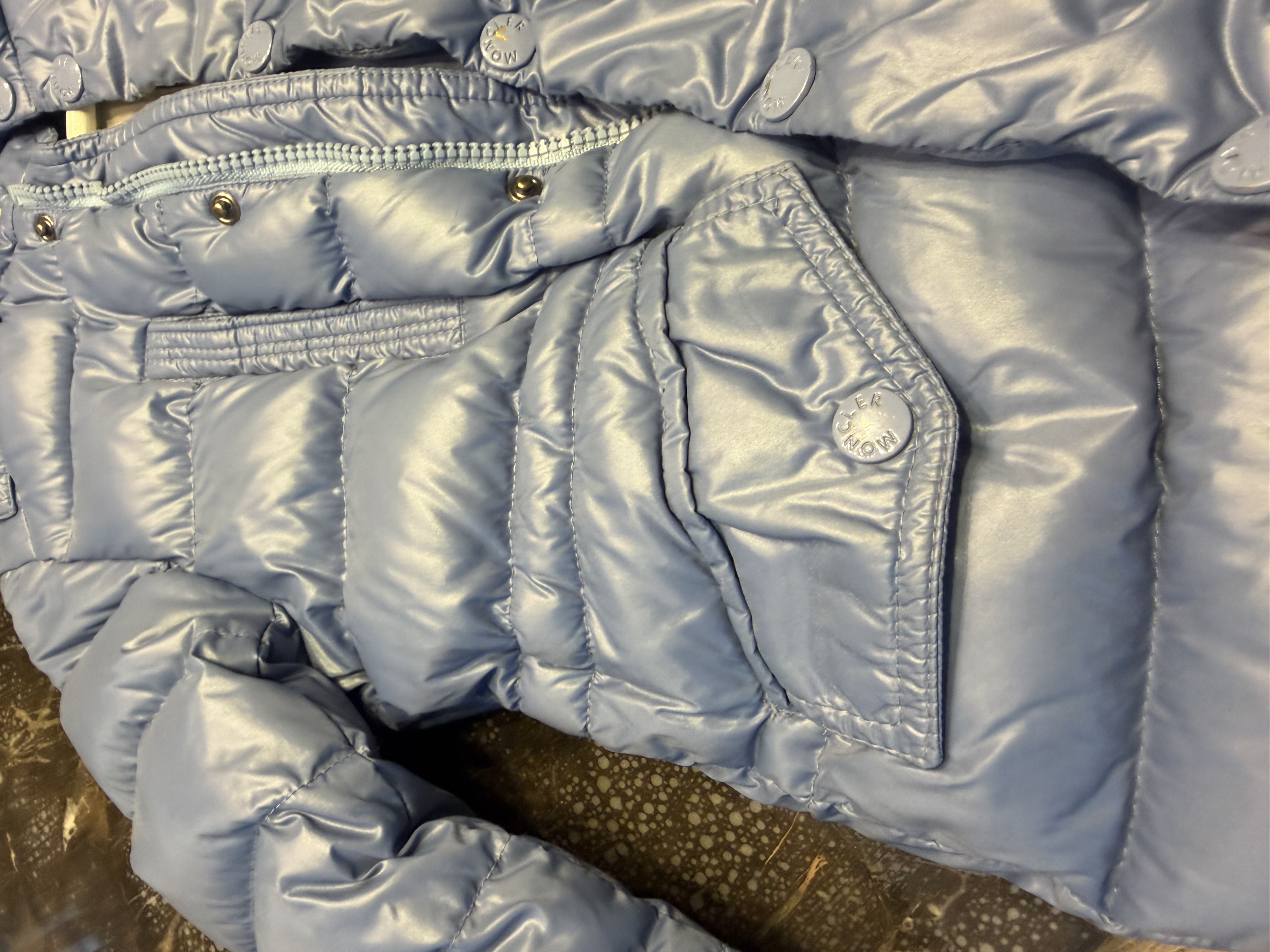 Moncler Moncler Enfant Blue Fur-Trimmed Puffer Coat – Age 4 — photograph 8