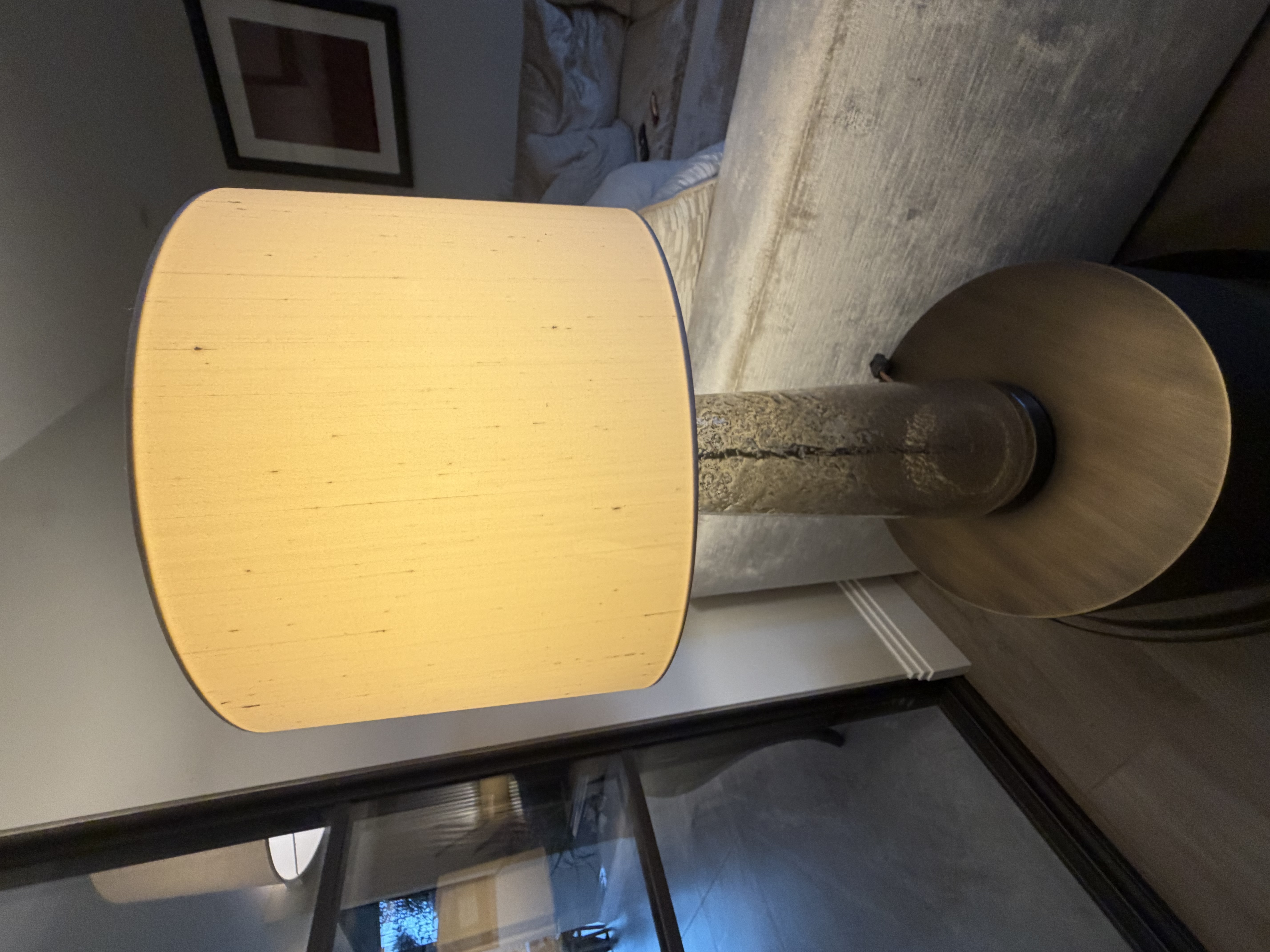 Heathfield & Co Pair of Heathfield & Co Textured Glass Statement Table Lamps — photograph 4