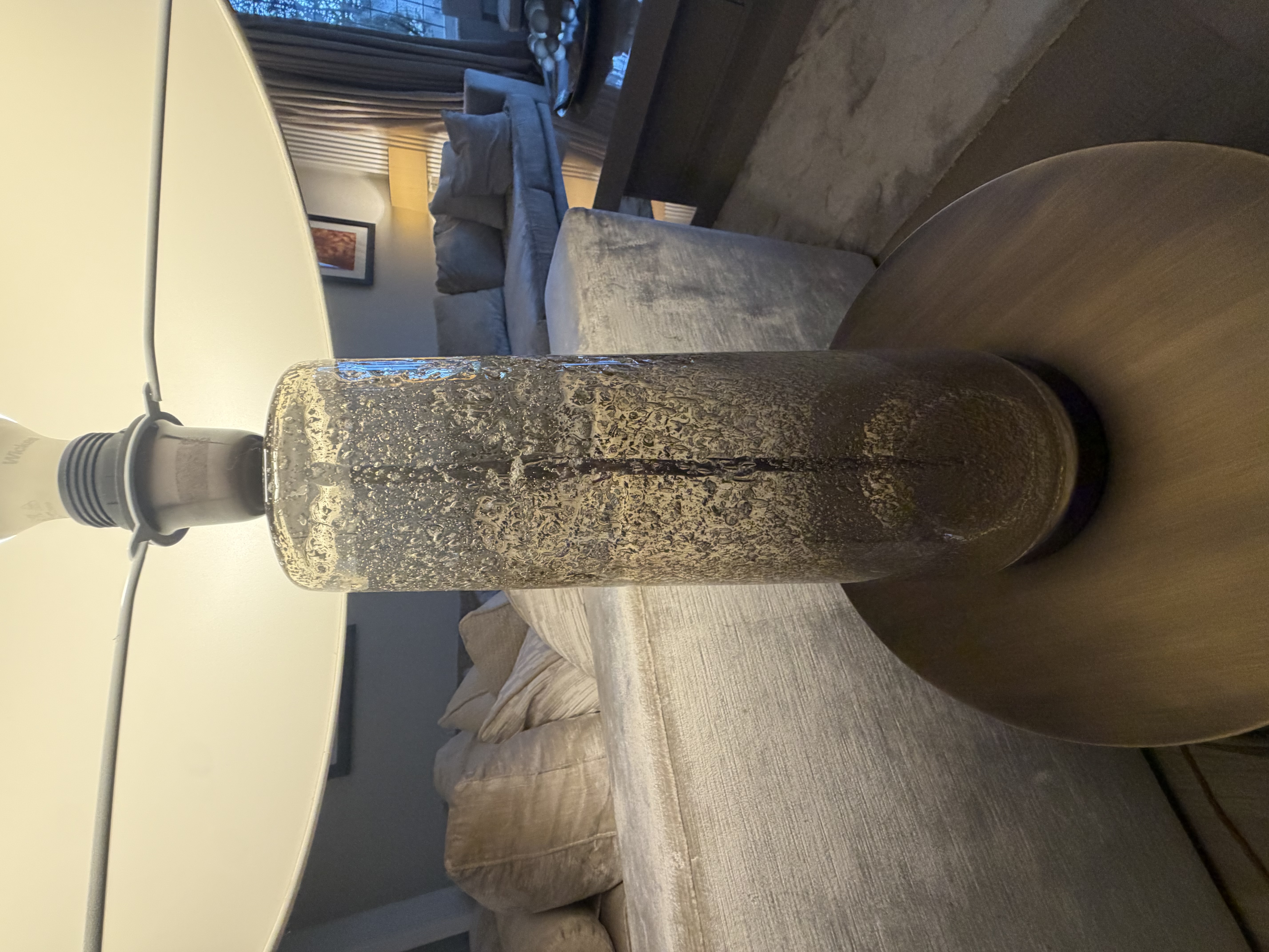 Heathfield & Co Pair of Heathfield & Co Textured Glass Statement Table Lamps — photograph 7