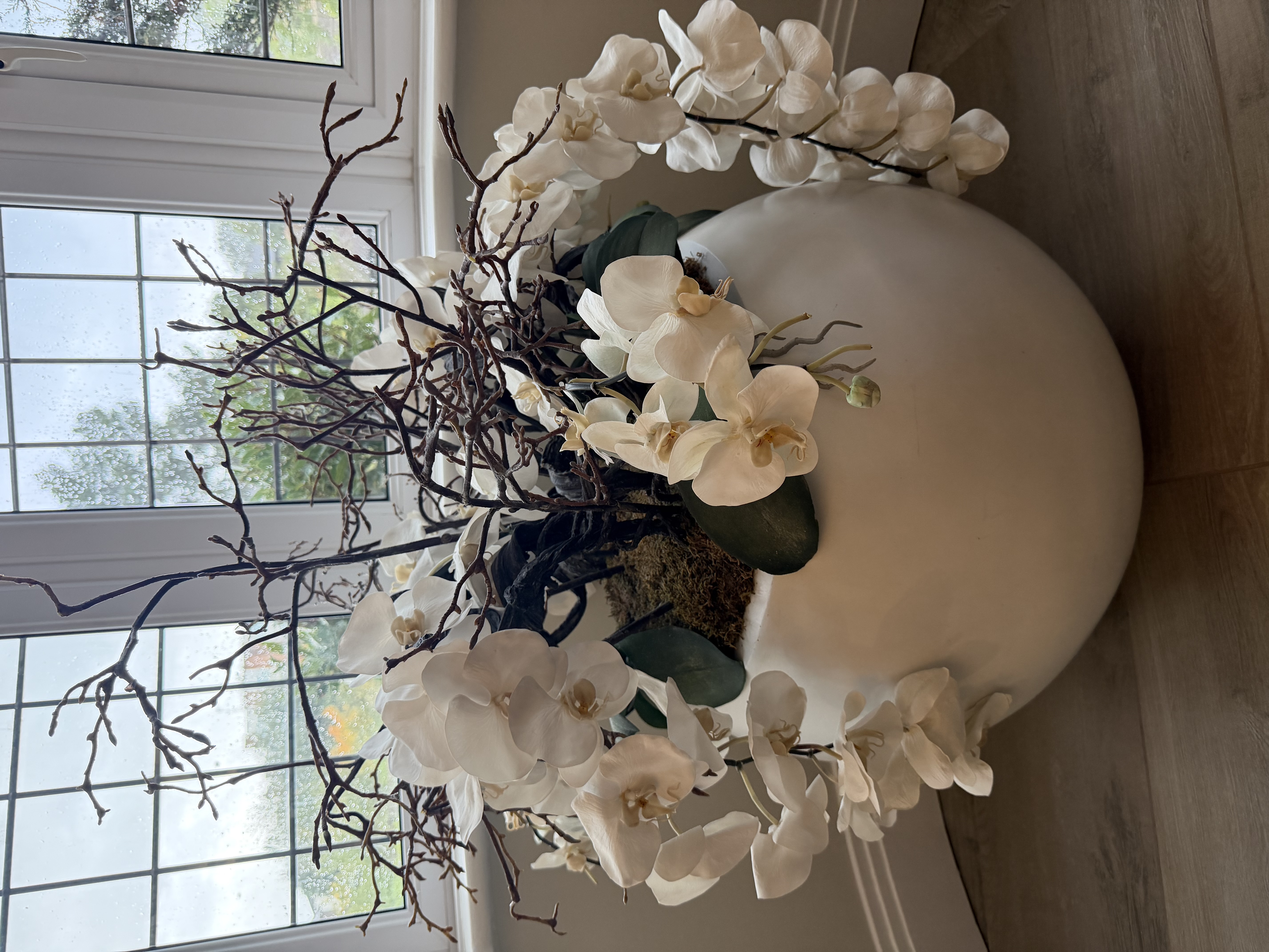 Unbranded / Designer Arrangement Luxury Cascading White Orchid & Sculptural Branch Arrangement