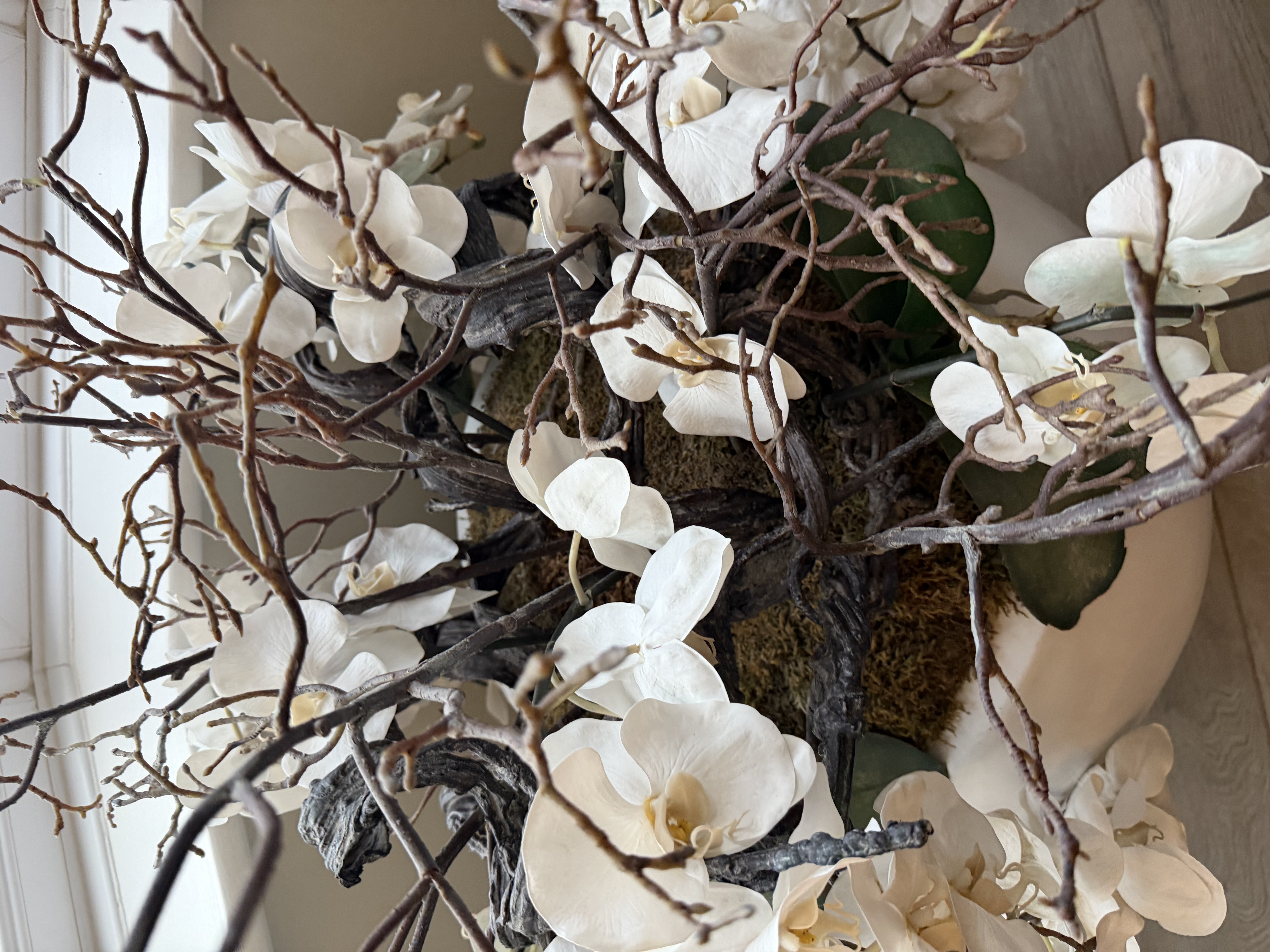 Unbranded / Designer Arrangement Luxury Cascading White Orchid & Sculptural Branch Arrangement — photograph 3