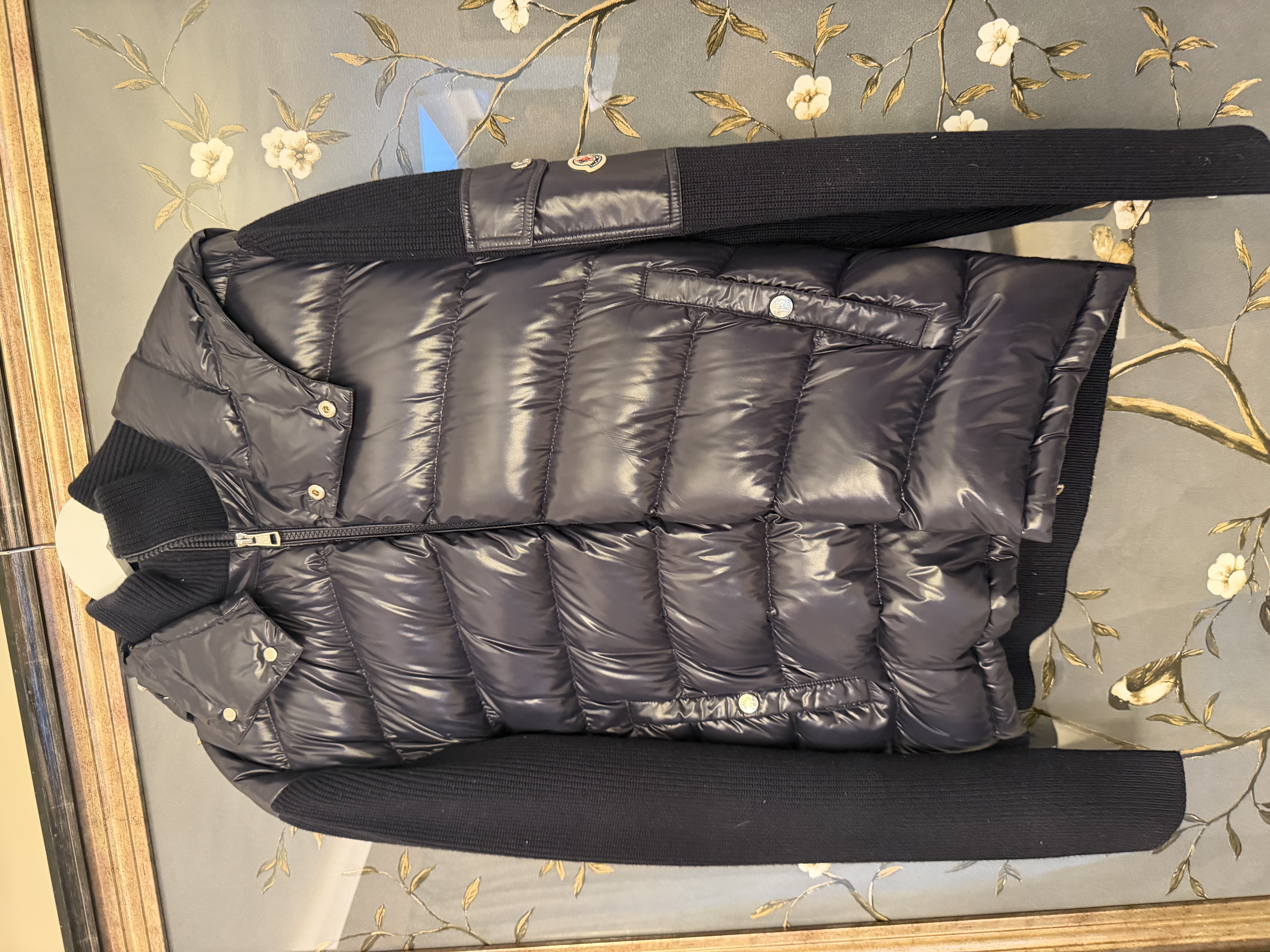 Moncler Moncler Black Quilted & Knitted Hooded Jacket