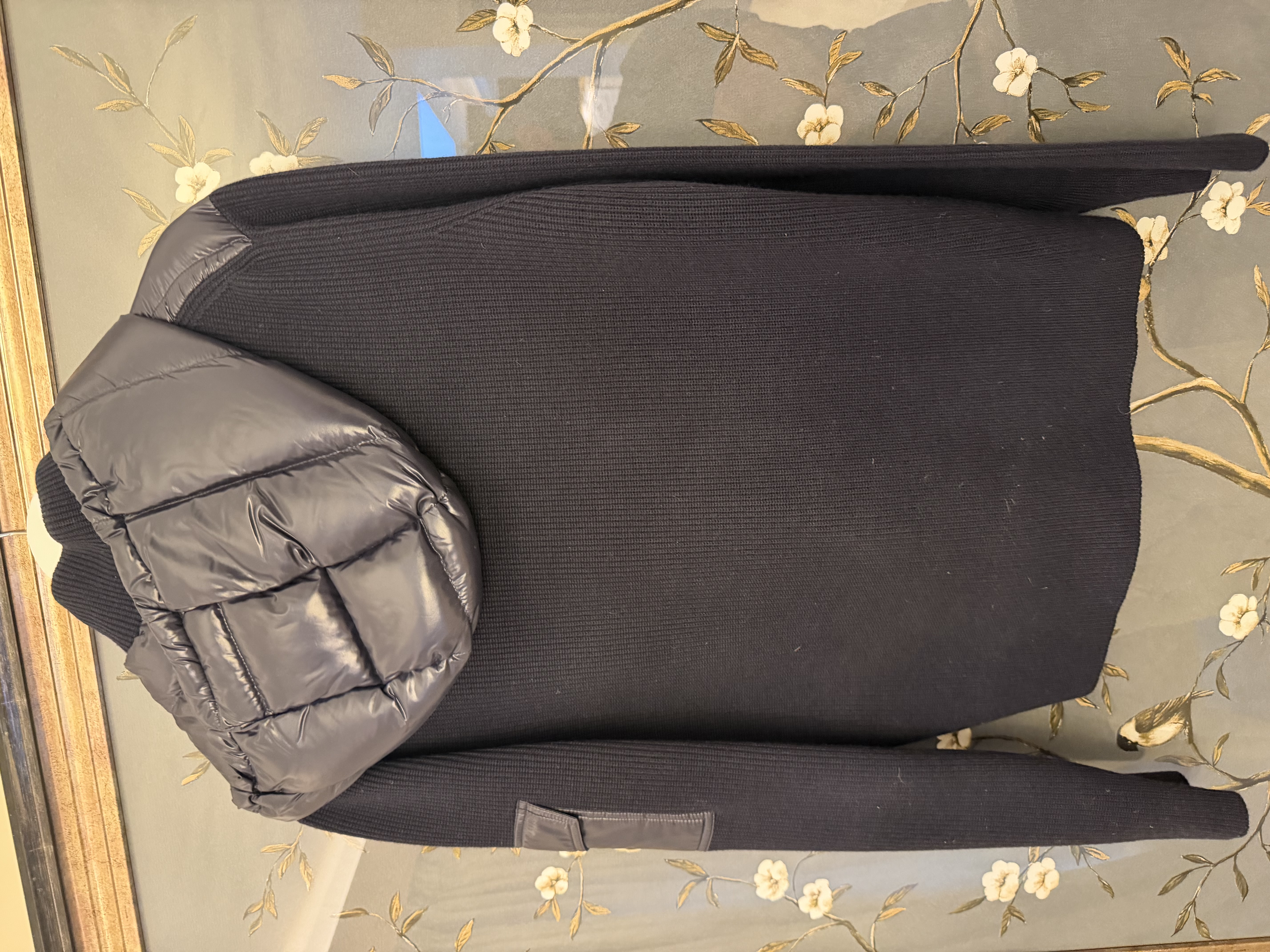 Moncler Moncler Black Quilted & Knitted Hooded Jacket — photograph 4