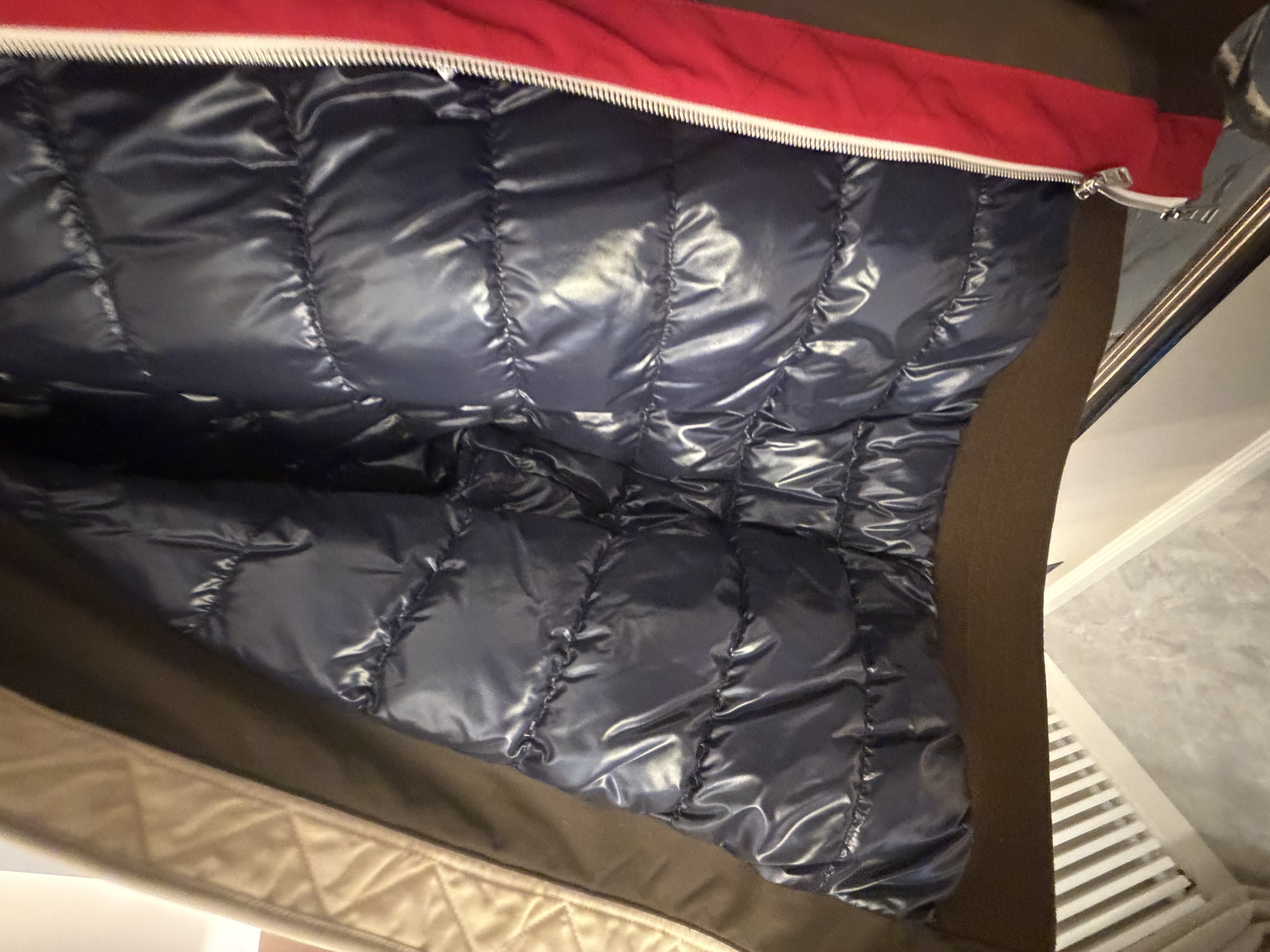 Moncler Moncler Khaki Bomber Jacket with Down-Padded Lining — photograph 3