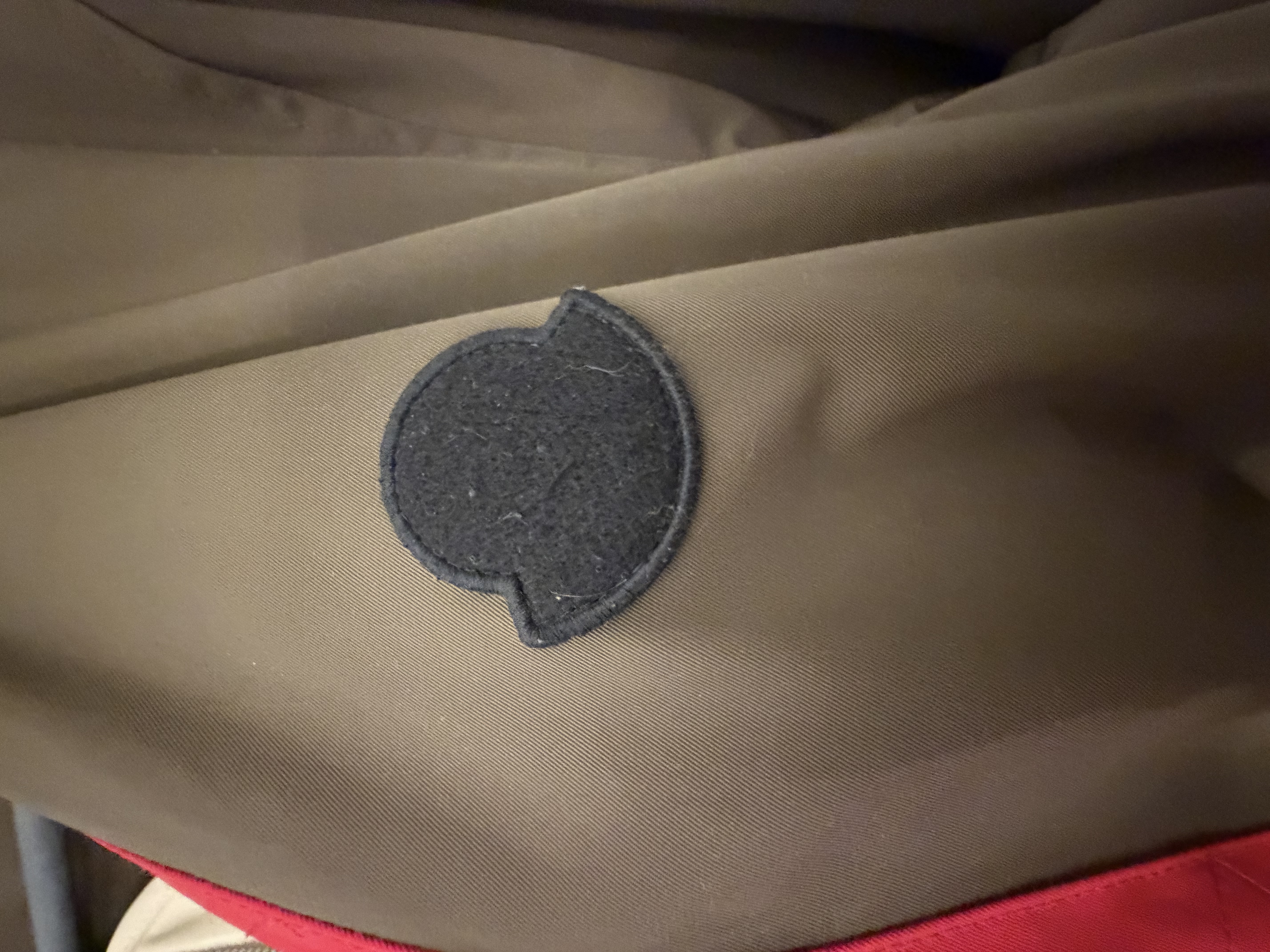 Moncler Moncler Khaki Bomber Jacket with Down-Padded Lining — photograph 7