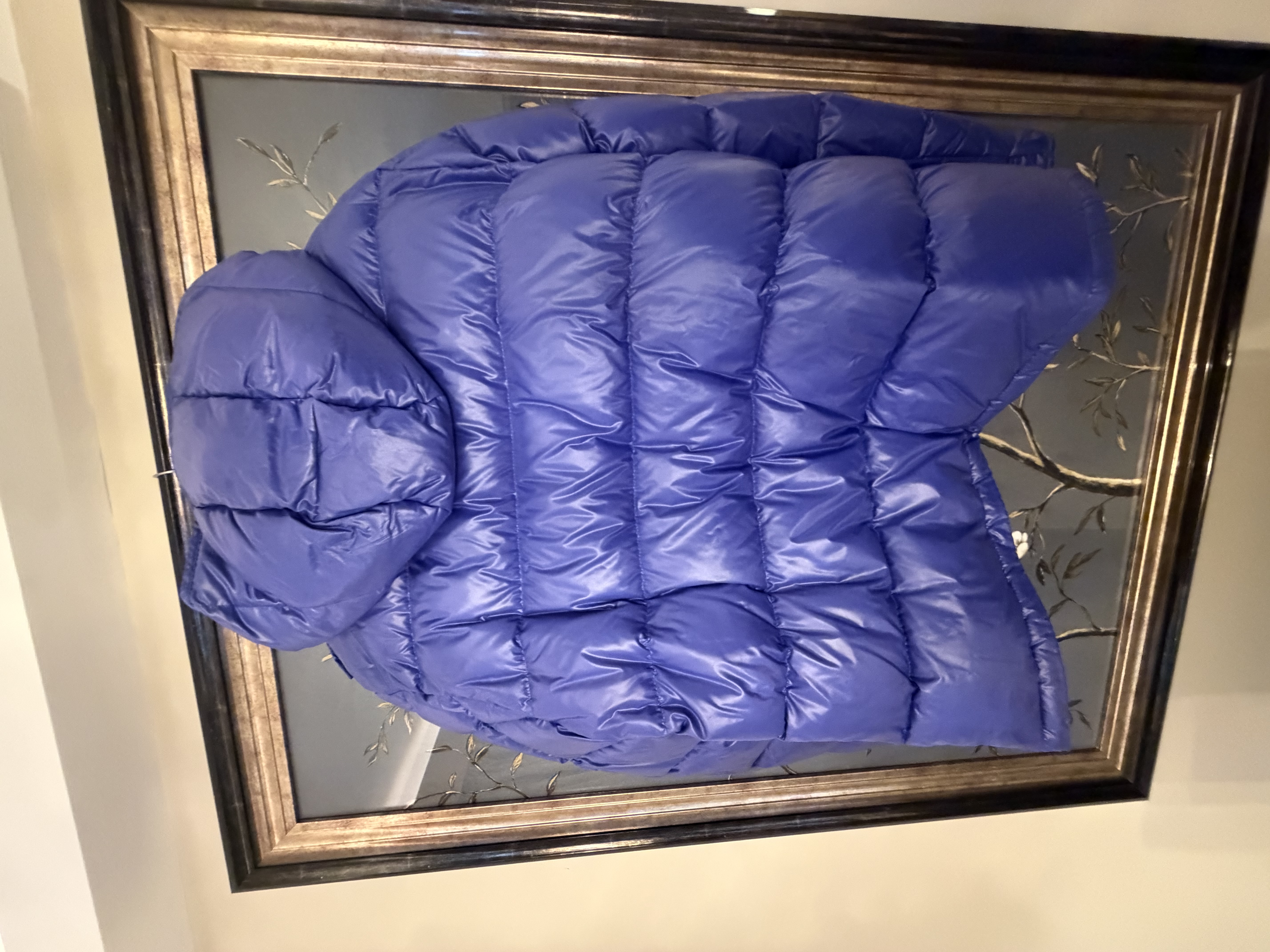 Moncler Moncler Royal Blue Glossy Down Puffer Jacket with Hood — photograph 8