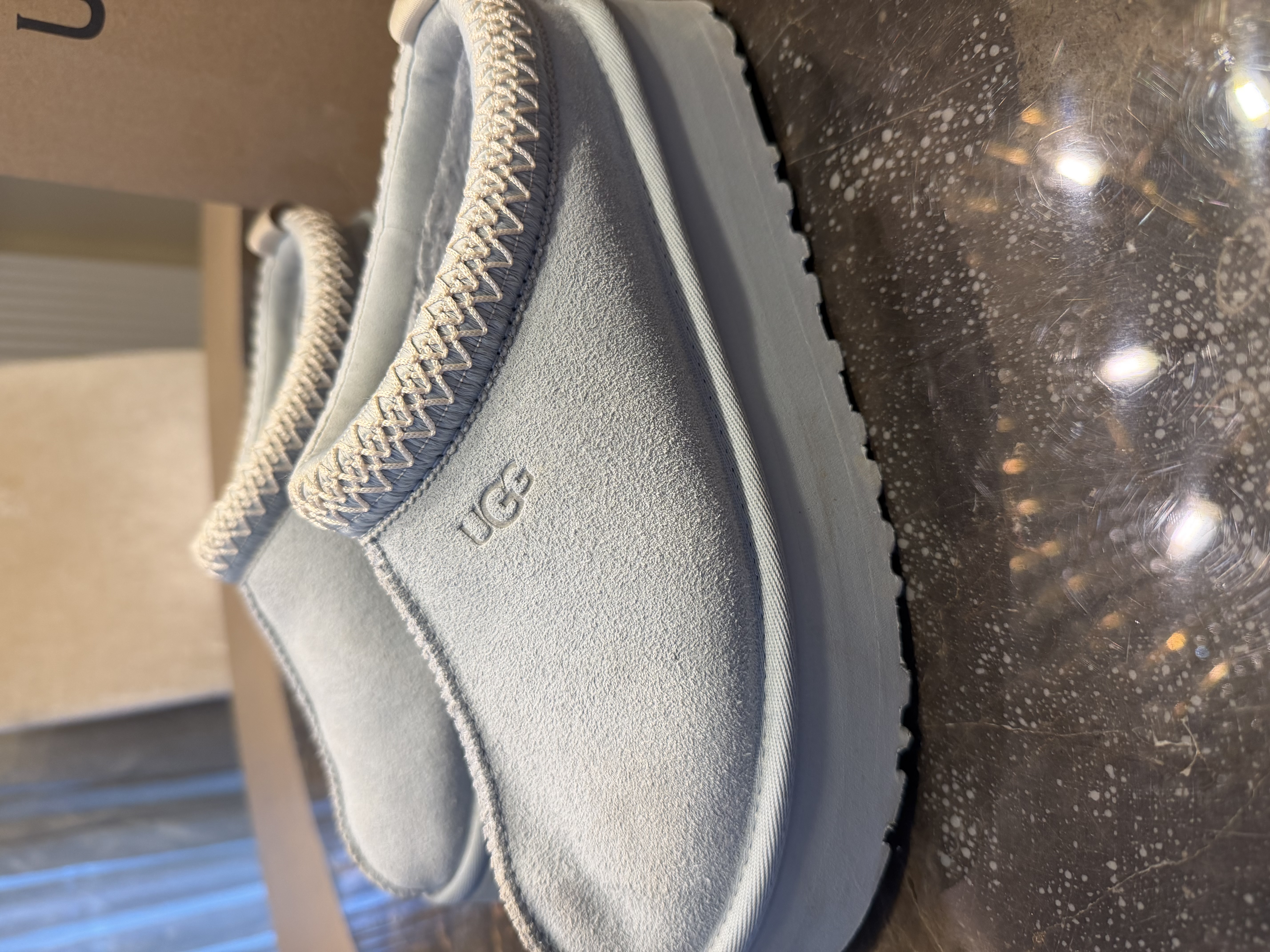 UGG UGG Tazz Platform Suede Slippers – Pale Blue — photograph 3