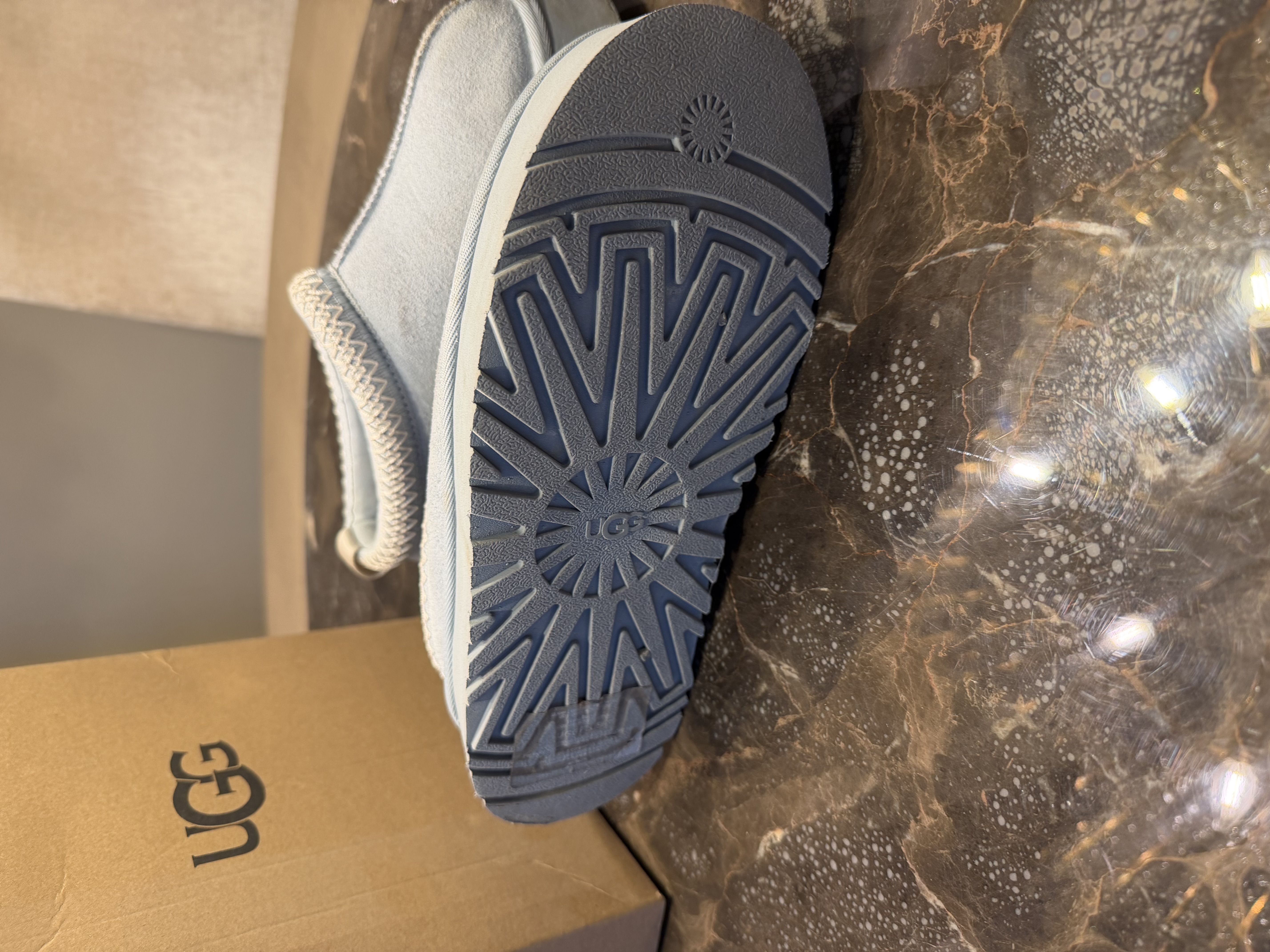 UGG UGG Tazz Platform Suede Slippers – Pale Blue — photograph 5
