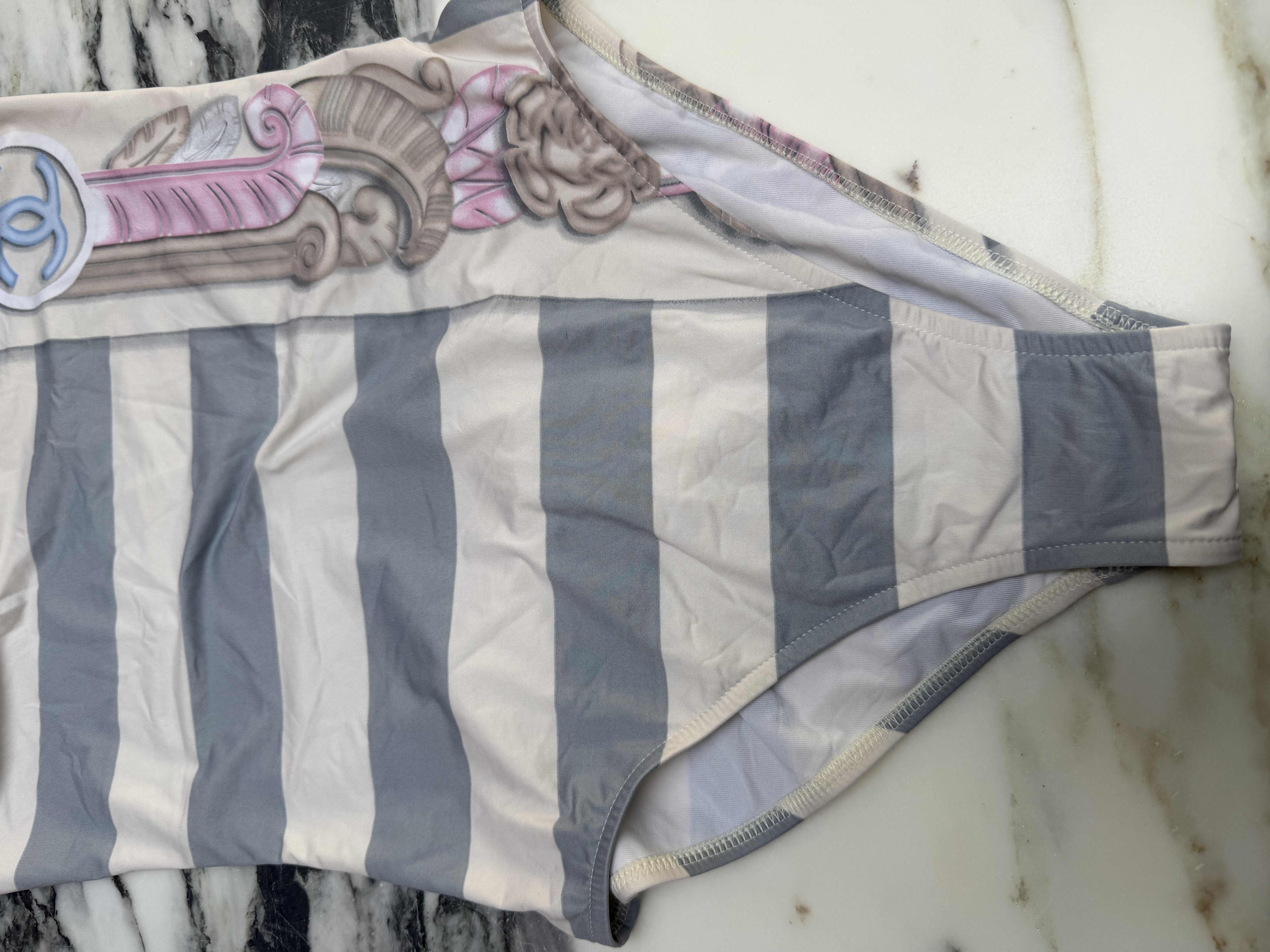 Chanel Chanel Cruise 2009 Striped CC Logo One-Piece Swimsuit — photograph 4