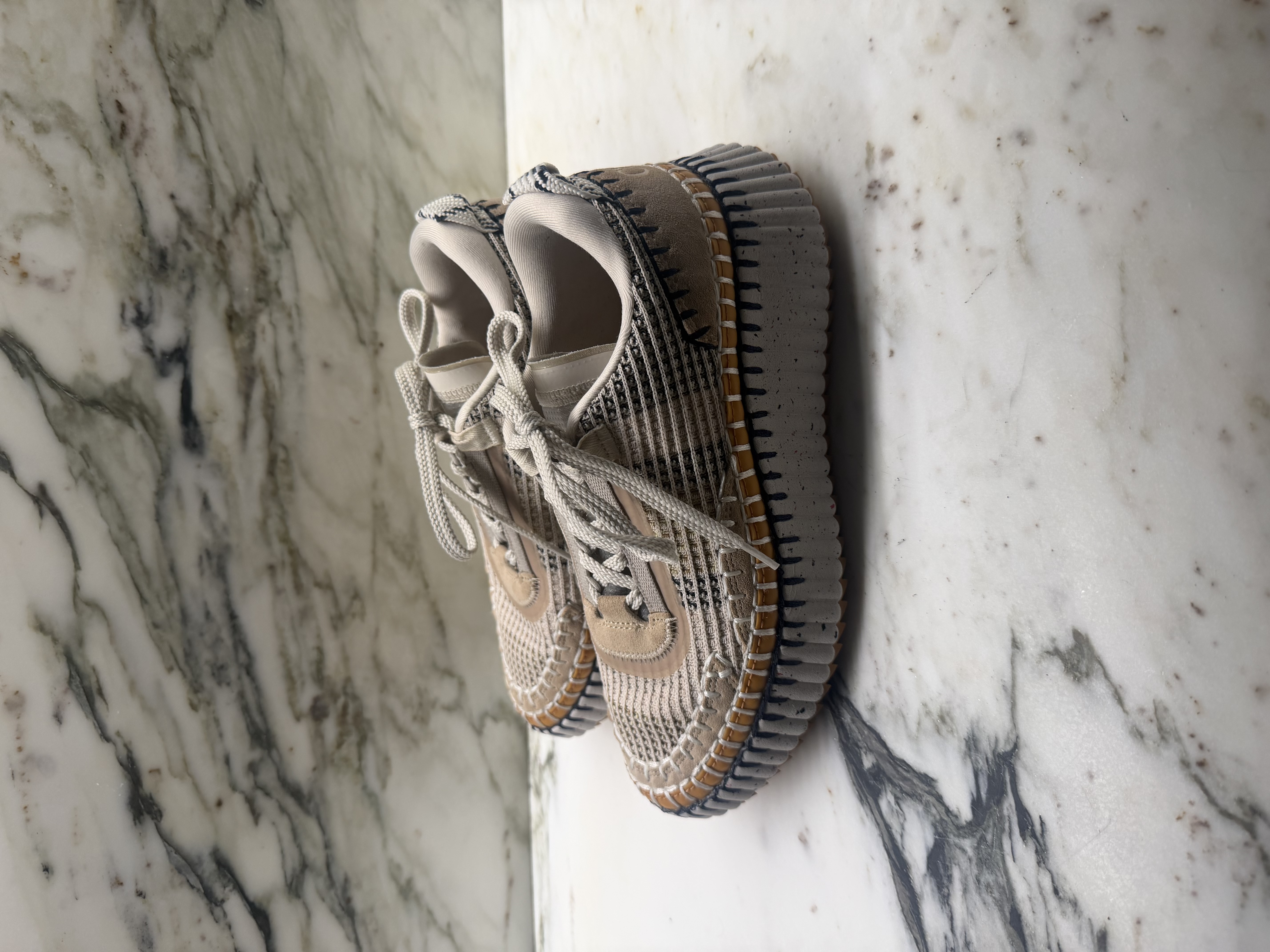 Chloé Chloé Nama Platform Trainers – Beige Cream — photograph 2