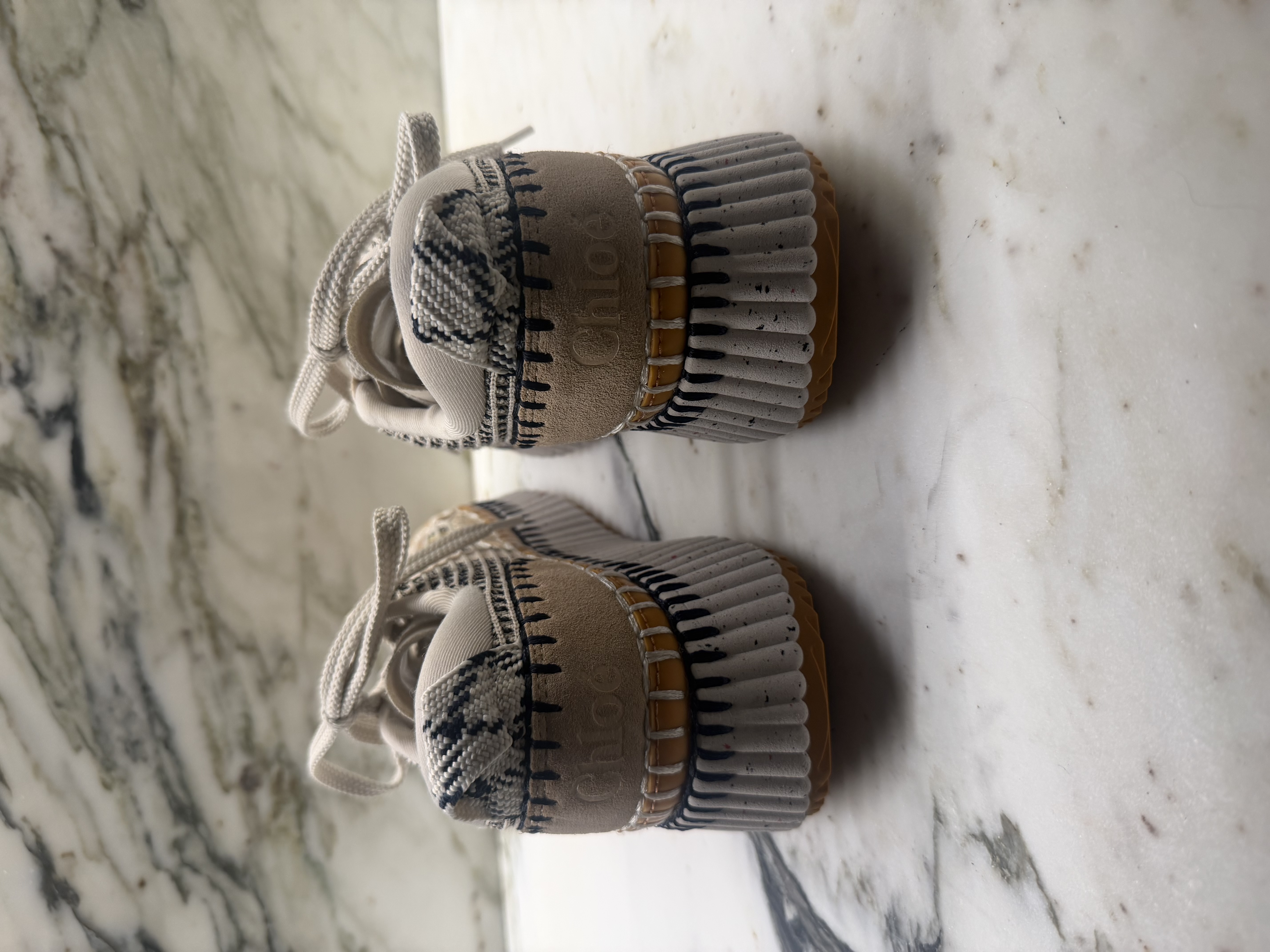 Chloé Chloé Nama Platform Trainers – Beige Cream — photograph 3
