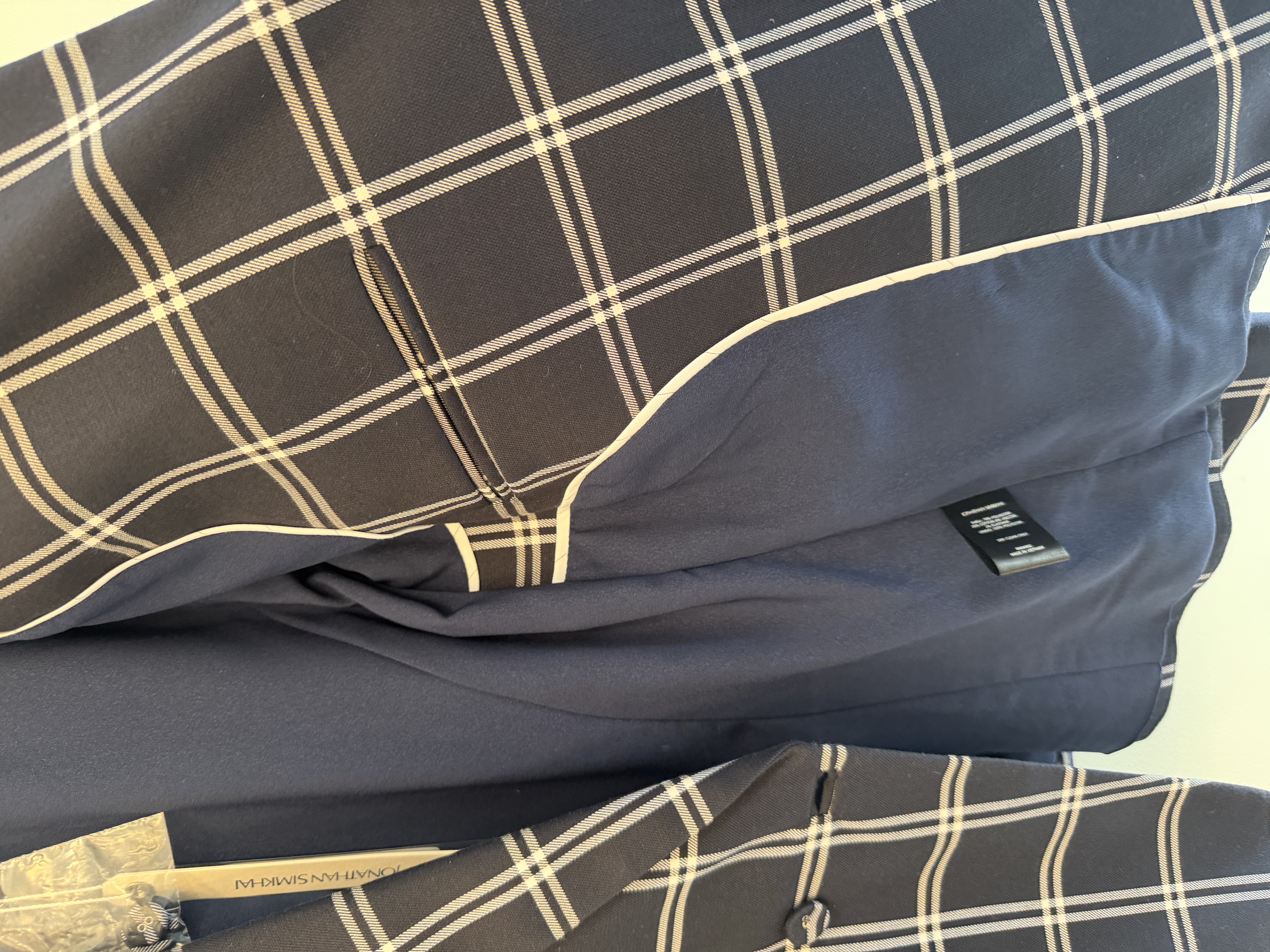 Jonathan Simkhai Jonathan Simkhai Midnight Combo Navy Checked Double Breasted Blazer Size 2 — photograph 6