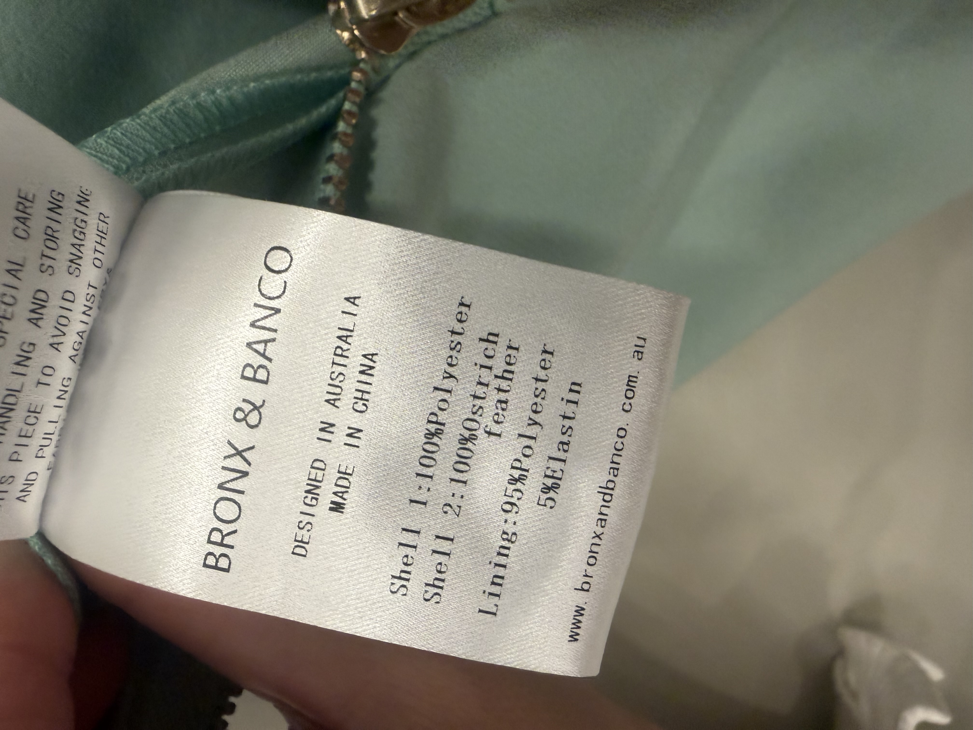 Bronx & Banco Bronx & Banco Mint Green Ostrich Feather Strapless Jumpsuit UK 8 — photograph 8